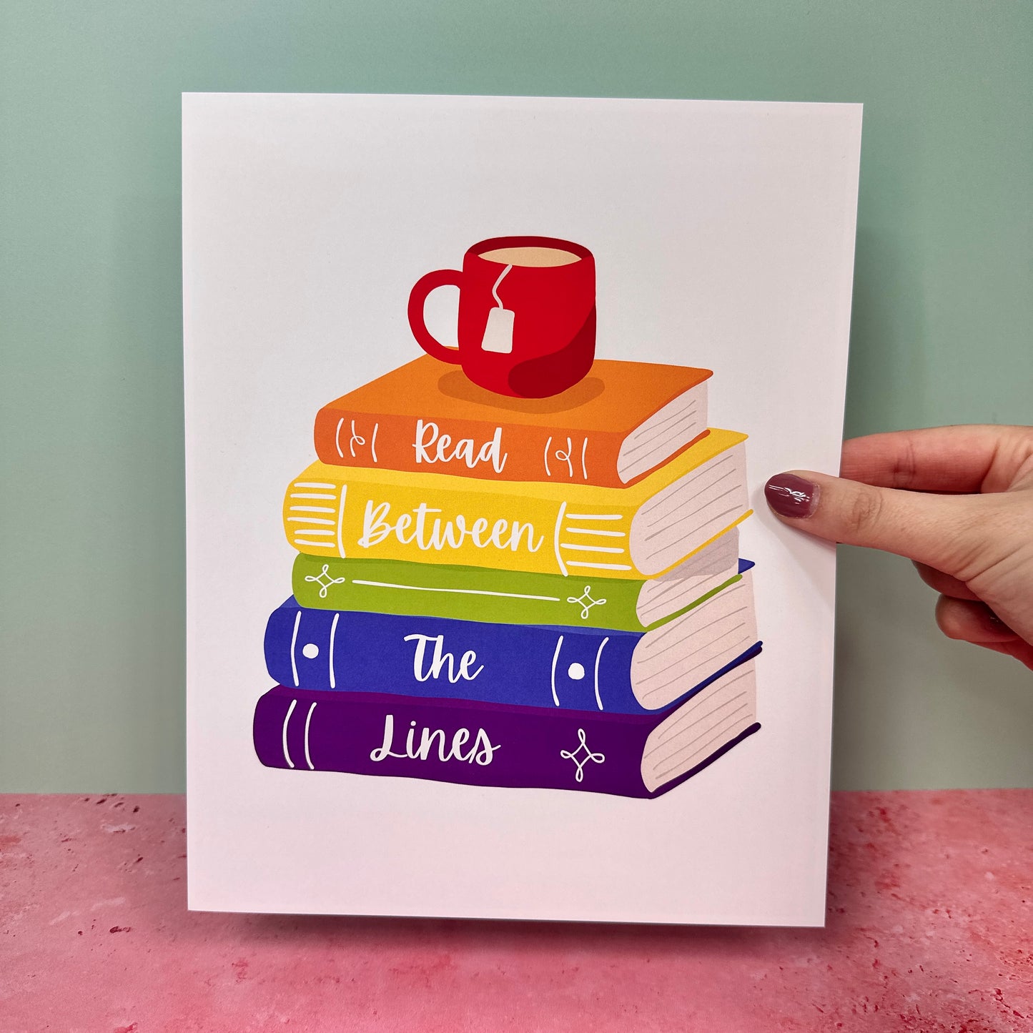 Rainbow Books - Unframed Art Print