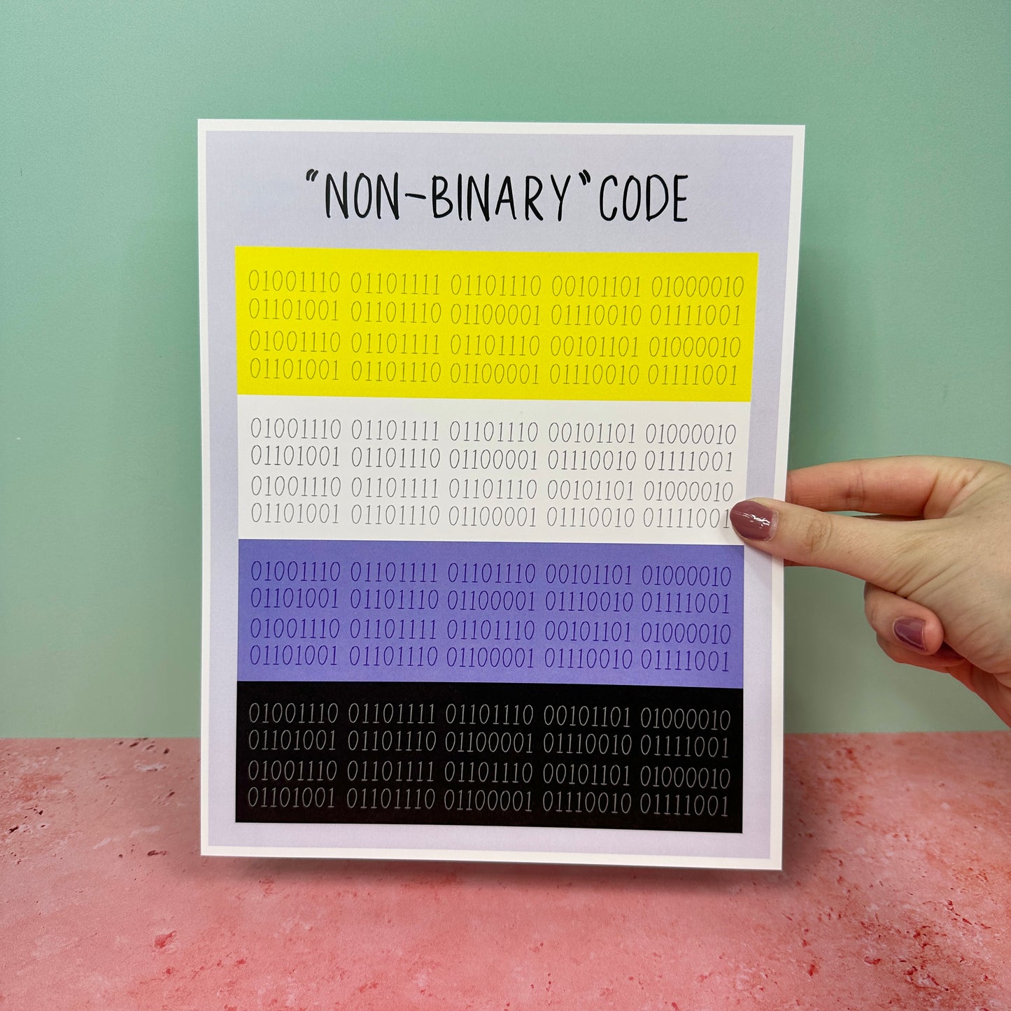 “Non-Binary” in Binary Code - Art Print