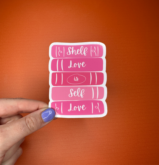 Shelf Love is Self Love - Pink Books Glossy Sticker