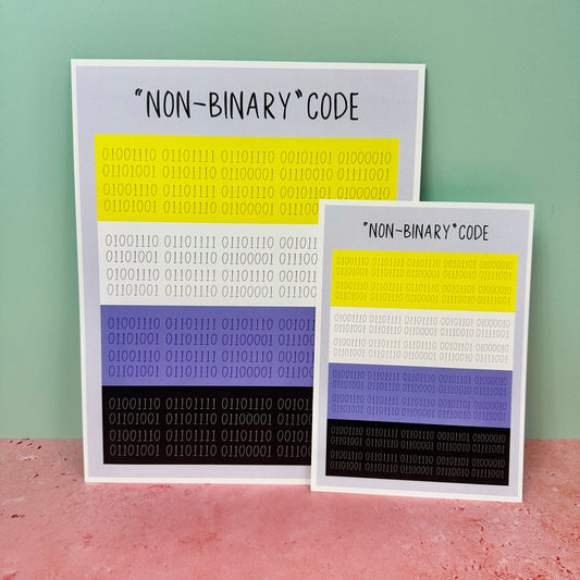 “Non-Binary” in Binary Code - Art Print