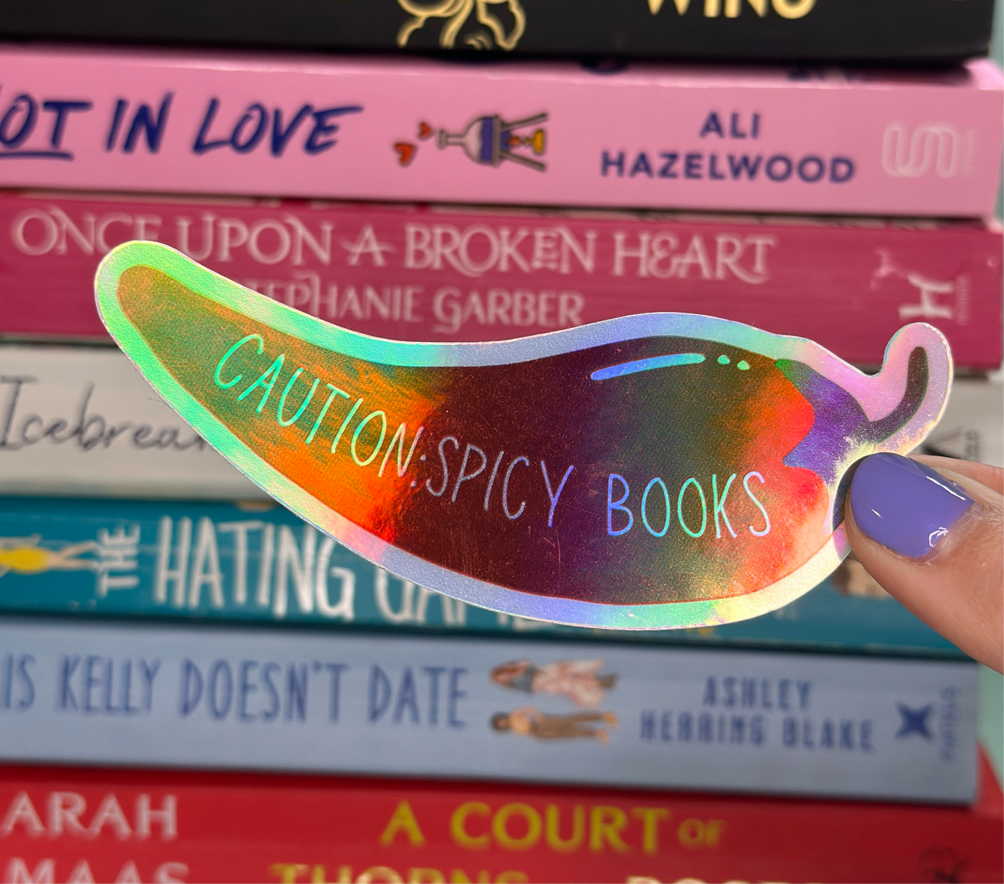 Caution: Spicy Books - Holographic Sticker