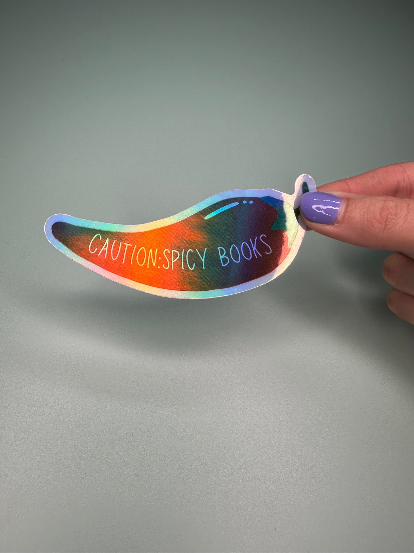 Caution: Spicy Books - Holographic Sticker